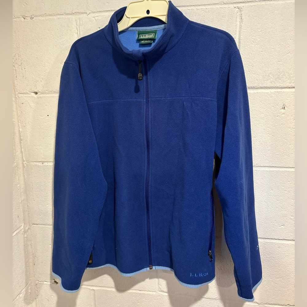 LL Bean womens Polartic fleece blue jacket size axle